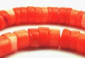 165 Unusual Orange Coral Heishi Beads
