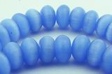 78 Vibrant  Cyan Blue Cat's Eye Rondelle Beads