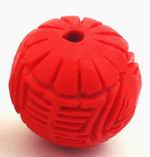 4 Large 14mm Fire Engine Red Cinnabar Beads