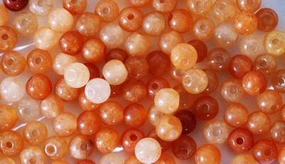 100 Cheerful Orange Jade Beads