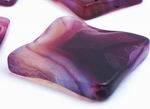 4 Slinky Purple Agate Wavy Square Beads - Large 28mm