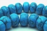 Large Royal Blue Turquoise Rondelle Beads - 14mm