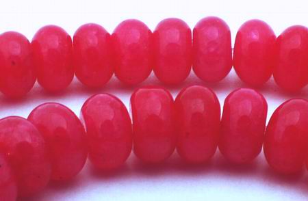 86 Sexy Fushsia Pink Jade Rondelle Beads