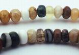 140 Mixed Agates & Jasper Rondell Beads