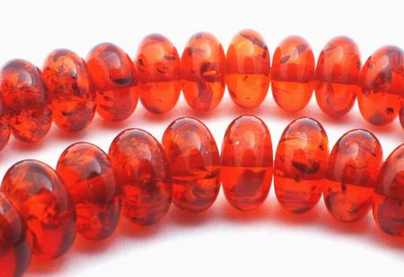 80 Silky Brandy Amber Rondelle Beads