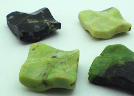 5 Wavy Square Chrysoprase Beads - Shapely!