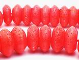 20 Large Red Orange Coral Rondelle Beads - 16mm x 7mm