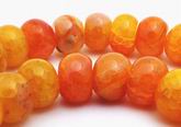 Voluptuous Golden Orange Fire Agate Rondell Beads - Large