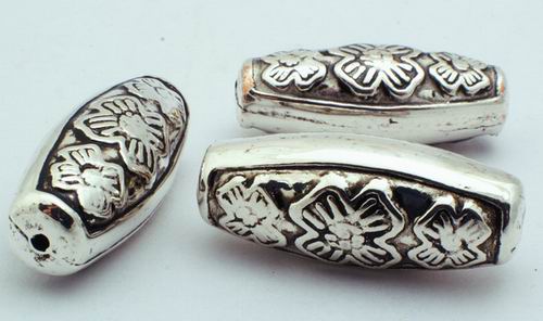 10 Traditional Vase Silver Barrel Spacers - 31mm Long