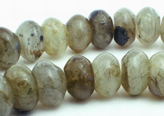 Mysterious Labradorite Rondelle Beads - see the blue shimmer!