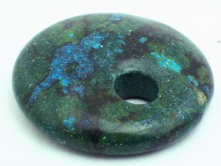 Large Sea Green Azurite Chrysocolla Donut Focal Bead