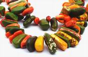 Colorful Red, Orange & Green Turquoise Fancy Drop Beads