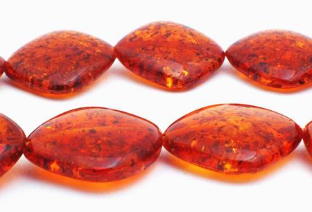 Brandy Amber Flat Diamond Amber Beads