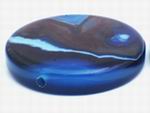 Huge Breathtakingly Luscious Shiny Deep-Blue Agate Button Bead