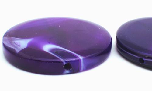 Huge Breathtakingly Luscious Shiny Deep-Purple Agate Button Bead