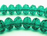64 Emerald Green FAC Sparkling Crystal Rondell  Beads