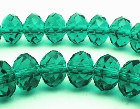 64 Emerald Green FAC Sparkling Crystal Rondell  Beads