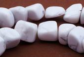 Snow White Howlite Nugget Beads - 9mm x 8mm