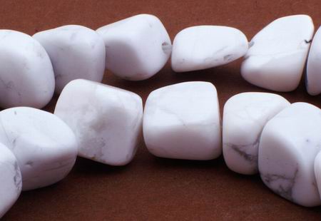 Snow White Howlite Nugget Beads - 9mm x 8mm