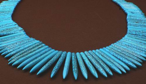 99 Graduated Blue Turquoise Icicle Spike Beads - 58mm to 20mm