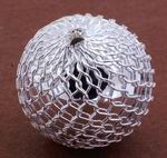 4 Large Mystical 17mm Silver Netted Ball Spacers