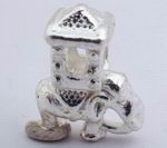 2 Silver Indian Elephant & Sedan Chair Troll Beads