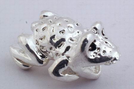 2 Magical Silver Frog Troll Beads