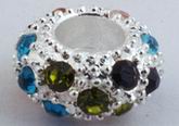 2 Magical Gem Ring Silver Rondell Troll Beads