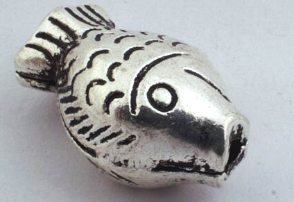 2 Large Enchanting Silver Fish Troll Beads