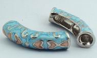 2 Ravishing Sky Blue Large Curved Spacers - 34mm x 8mm