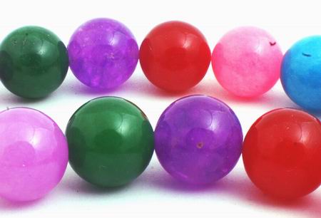 Large Colorful 12mm Rainbow Jade Beads