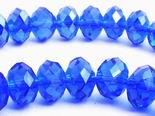 Cobalt Blue FAC Sparkling Crystal Rondell Beads