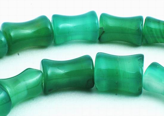 Bamboo Green Carnelian Tube  Beads