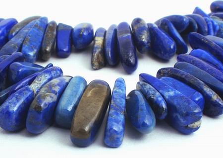 113 Rich Blue Lapis Icicle Beads - Heavy!
