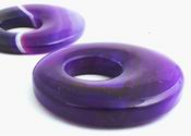 Huge Plush Deep Purple Agate Focal Donut Bead - 53mm