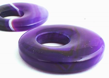 Huge Plush Deep Purple Agate Focal Donut Bead - 53mm