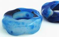 Blue Agate Focal Flower  Bead - 48 mm