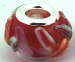 2 Red Petal Troll Beads - 14mm