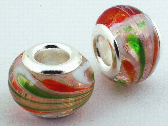 2 Pastel Leave Troll Beads - 14mm