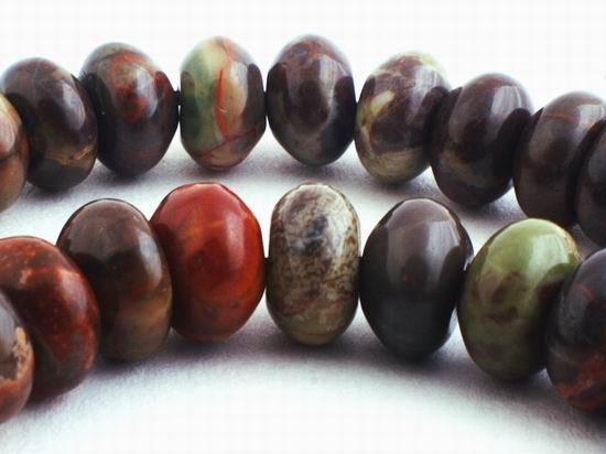 80 Earthy Lake Superior Agate Rondelle Beads