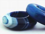 Huge Deep-Blue Agate Donut Bead - 50mm