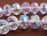 36 Pure FAC Sparkling AB Crystal Rondelle Beads - 10mm