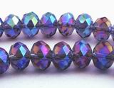 36 Violet Blue FAC Sparkling AB Crystal Rondelle Beads