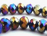 36 Golden Violet FAC Sparkling AB Crystal Rondelle Beads - 10mm