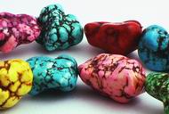 Large Heavy Rainbow Turquoise Nugget Beads