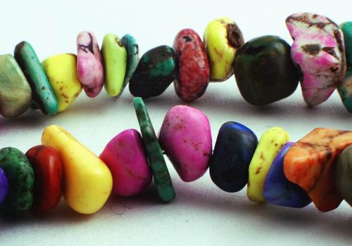 Small Rainbow Turquoise Nugget Beads