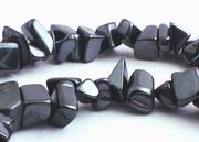Slinky Black Hematite Chip Beads - Long 34-inch Strand