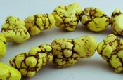 Goldenrod Yellow Turquoise Nugget Beads - Heavy!