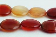 Shiny 3-Tone Carnelian Puff Button Beads