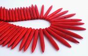 Red Graduated Turquoise 49mm Icicle Spike Beads